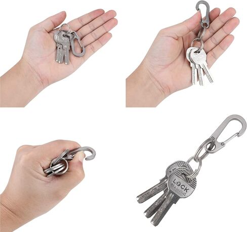 SanThee Titanium Ti Carabiner Key Ring Kit, Mini Quick Release Heavy Duty Hooks Keychain Clip for Men Women, Comes with Metal Gifts Case in Kuwait