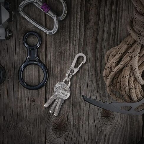 SanThee Titanium Ti Carabiner Key Ring Kit, Mini Quick Release Heavy Duty Hooks Keychain Clip for Men Women, Comes with Metal Gifts Case in Kuwait