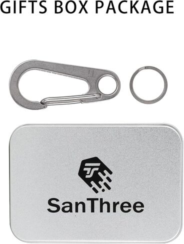 SanThee Titanium Ti Carabiner Key Ring Kit, Mini Quick Release Heavy Duty Hooks Keychain Clip for Men Women, Comes with Metal Gifts Case in Kuwait