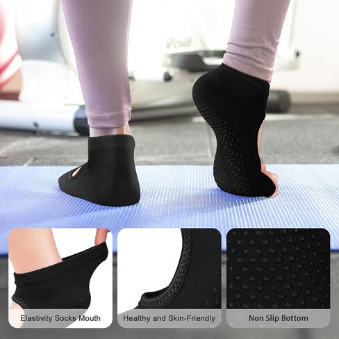 Habselikob Grip Socks Pilates Socks Women Yoga Socks With Grips Non Slip Socks For Pilates Yoga Ballet Dance Barre Toe Socks in Saudi Arabia
