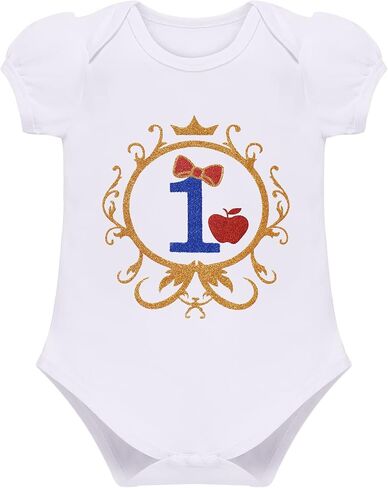 IWEMEK طفل الفتيات الأميرة 1st عيد ميلاد كعكة سحق الزي نفخة الأكمام رومبير + توتو تنورة + Bowknot عقال 3 قطعة صورة تبادل لاطلاق النار in Saudi Arabia