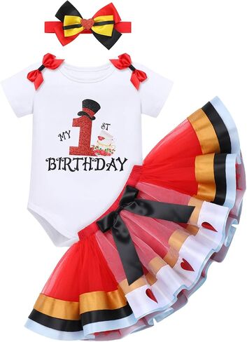IWEMEK طفل الفتيات الأميرة 1st عيد ميلاد كعكة سحق الزي نفخة الأكمام رومبير + توتو تنورة + Bowknot عقال 3 قطعة صورة تبادل لاطلاق النار in Saudi Arabia