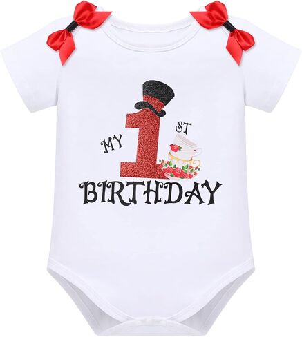 IWEMEK طفل الفتيات الأميرة 1st عيد ميلاد كعكة سحق الزي نفخة الأكمام رومبير + توتو تنورة + Bowknot عقال 3 قطعة صورة تبادل لاطلاق النار in Saudi Arabia