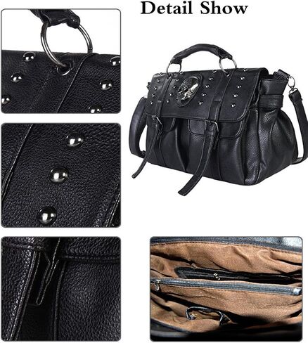 Fivelove Women Top Handle Shoulder Bag Personality Rivet Satchel Tote Middle Size Handbag Purse Bag in Saudi Arabia