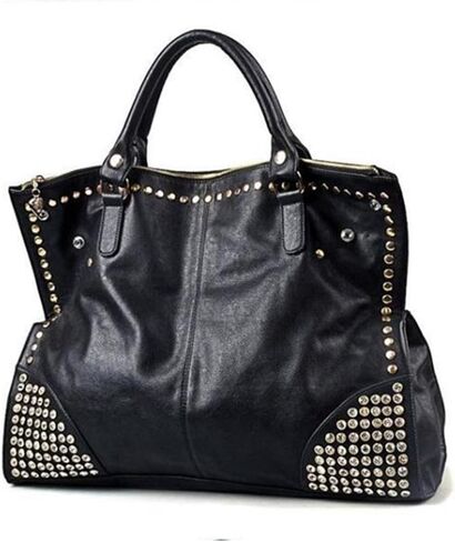 Fivelove Women Top Handle Shoulder Bag Personality Rivet Satchel Tote Middle Size Handbag Purse Bag in Saudi Arabia