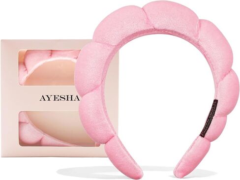 Ayesha Spa Headband for Women Sponge Headband for Washing Face Clouds Soft Hairband Skincare Makeup Headbands for Women Girls Shower Makeup Skincare (Pink) in Saudi Arabia