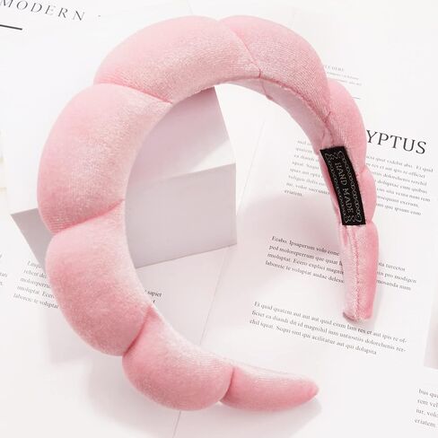 Ayesha Spa Headband for Women Sponge Headband for Washing Face Clouds Soft Hairband Skincare Makeup Headbands for Women Girls Shower Makeup Skincare (Pink) in Saudi Arabia