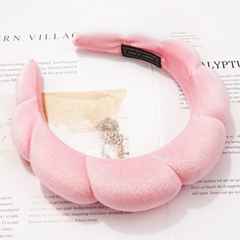 Ayesha Spa Headband for Women Sponge Headband for Washing Face Clouds Soft Hairband Skincare Makeup Headbands for Women Girls Shower Makeup Skincare (Pink) in Saudi Arabia