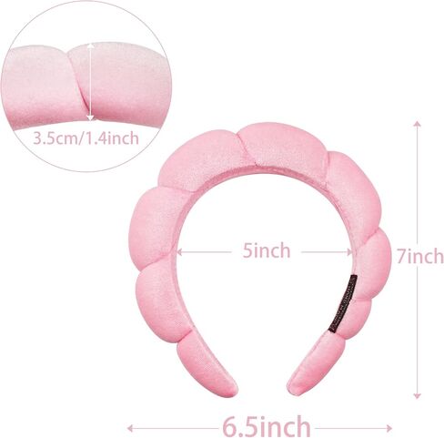 Ayesha Spa Headband for Women Sponge Headband for Washing Face Clouds Soft Hairband Skincare Makeup Headbands for Women Girls Shower Makeup Skincare (Pink) in Saudi Arabia