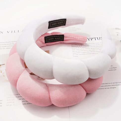 Ayesha Spa Headband for Women Sponge Headband for Washing Face Clouds Soft Hairband Skincare Makeup Headbands for Women Girls Shower Makeup Skincare (Pink) in Saudi Arabia
