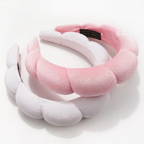 Ayesha Spa Headband for Women Sponge Headband for Washing Face Clouds Soft Hairband Skincare Makeup Headbands for Women Girls Shower Makeup Skincare (Pink) in Saudi Arabia