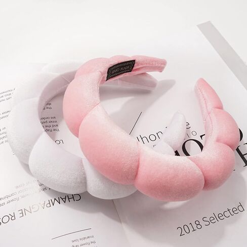 Ayesha Spa Headband for Women Sponge Headband for Washing Face Clouds Soft Hairband Skincare Makeup Headbands for Women Girls Shower Makeup Skincare (Pink) in Saudi Arabia