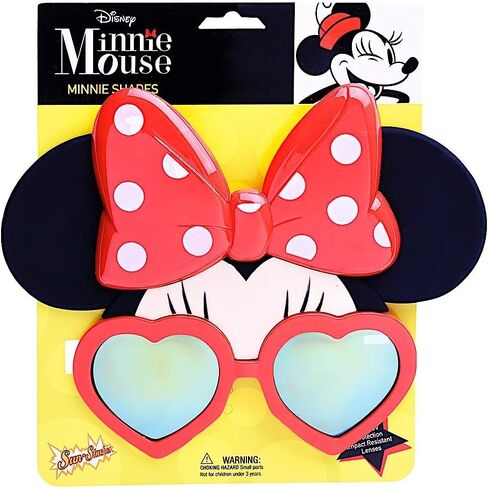 نظارات شمسية لشخصية ديزني ماوس من Sun-Staches، أزياء فورية، هدايا للحفلات، UV400، مقاس واحد، Heart Minnie in Kuwait