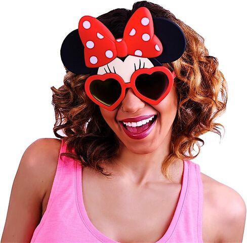 نظارات شمسية لشخصية ديزني ماوس من Sun-Staches، أزياء فورية، هدايا للحفلات، UV400، مقاس واحد، Heart Minnie in Kuwait