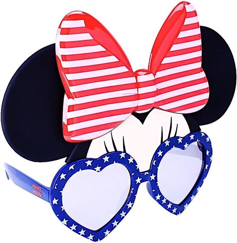 نظارات شمسية لشخصية ديزني ماوس من Sun-Staches، أزياء فورية، هدايا للحفلات، UV400، مقاس واحد، Heart Minnie in Kuwait