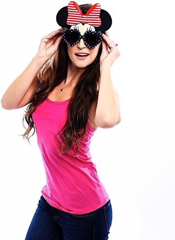نظارات شمسية لشخصية ديزني ماوس من Sun-Staches، أزياء فورية، هدايا للحفلات، UV400، مقاس واحد، Heart Minnie in Kuwait