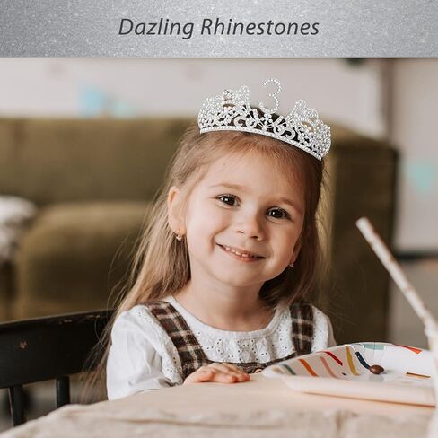 مجموعة وشاح وتاج عيد الميلاد الثالث من VeryMerryMakering للفتيات - وشاح لامع + تاج من حجر الراين مع زهور - هدية وديكور مثالي لحفلات الأميرة in Kuwait