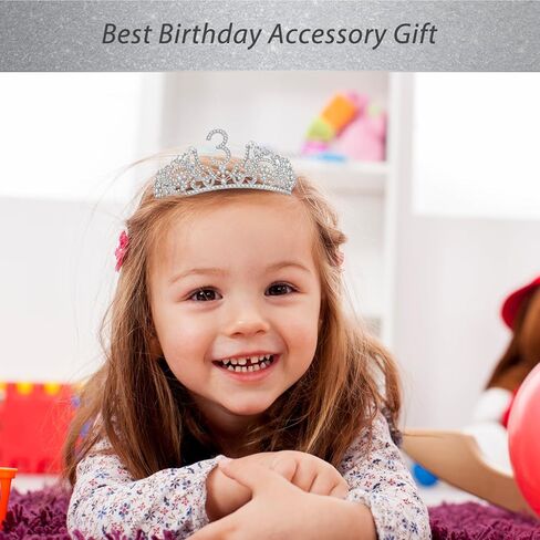 مجموعة وشاح وتاج عيد الميلاد الثالث من VeryMerryMakering للفتيات - وشاح لامع + تاج من حجر الراين مع زهور - هدية وديكور مثالي لحفلات الأميرة in Kuwait