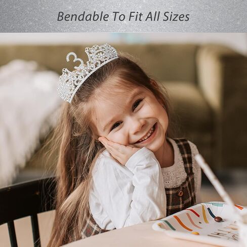 مجموعة وشاح وتاج عيد الميلاد الثالث من VeryMerryMakering للفتيات - وشاح لامع + تاج من حجر الراين مع زهور - هدية وديكور مثالي لحفلات الأميرة in Kuwait