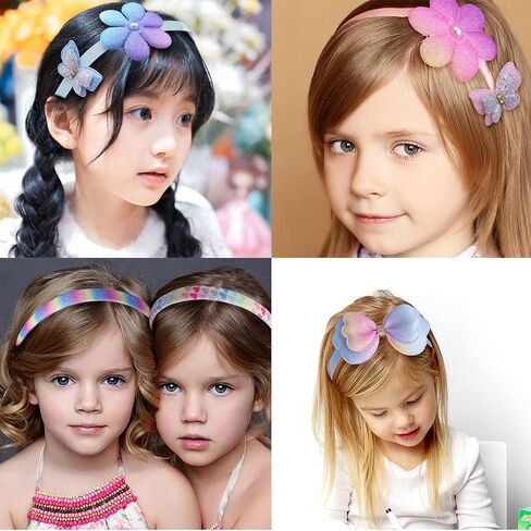 AlamnoFu Girls Glitter عصابات رأس لامعة لامعة للأطفال، عصابة شعر حلوة، عصابة رأس مضادة للانزلاق هدية للحفيدة... in Saudi Arabia