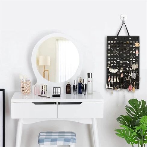 حامل اقراط معلق لتنظيم الاقراط، 20 خطاف، يحمل ما يصل الى 300 زوج من علاقات الاقراط، حامل اقراط على الحائط، حامل مجوهرات من اللباد، حامل اقراط، منظم معلق للنساء in Kuwait