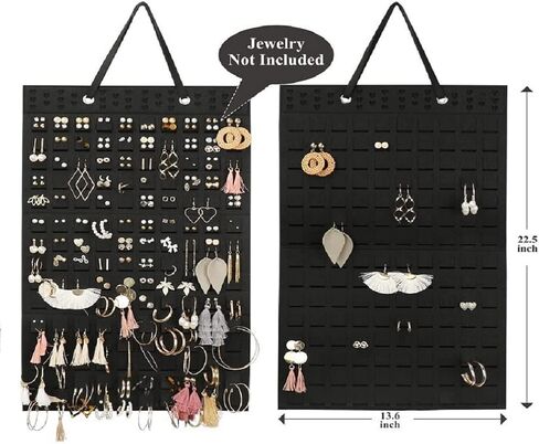 حامل اقراط معلق لتنظيم الاقراط، 20 خطاف، يحمل ما يصل الى 300 زوج من علاقات الاقراط، حامل اقراط على الحائط، حامل مجوهرات من اللباد، حامل اقراط، منظم معلق للنساء in Kuwait