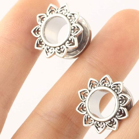 8 أزواج من الفولاذ البحري المرأة استرخى المقاييس الأذن أنفاق المقابس سيليكون أوبال حجر الفيروز أقراط خشبية مقاييس القط الأسود 2G-5/8 in Kuwait