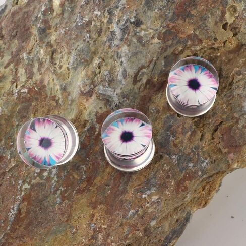 8 أزواج من الفولاذ البحري المرأة استرخى المقاييس الأذن أنفاق المقابس سيليكون أوبال حجر الفيروز أقراط خشبية مقاييس القط الأسود 2G-5/8 in Kuwait