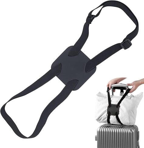 احزمة الامتعة، بنجي لحقيبة الامتعة، حزام شنطة سفر عالي المرونة بدون استخدام اليدين، حزام امتعة قابل للتعديل وحزام مرن للحقائب (اسود) in Kuwait
