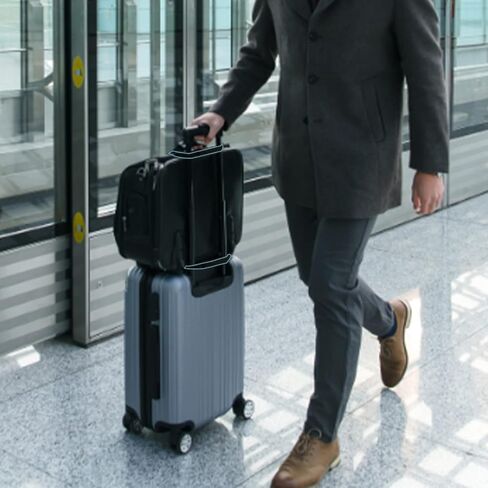 احزمة الامتعة، بنجي لحقيبة الامتعة، حزام شنطة سفر عالي المرونة بدون استخدام اليدين، حزام امتعة قابل للتعديل وحزام مرن للحقائب (اسود) in Kuwait