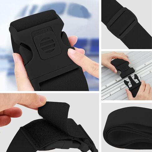 ZINZ 2 PCS High Elastic Suitcase Belt Luggage Straps with Anti-Pinch Buckles, Heavy Duty Bag Bungees Travel Accessories, One Short and One Long,Gray in Saudi Arabia