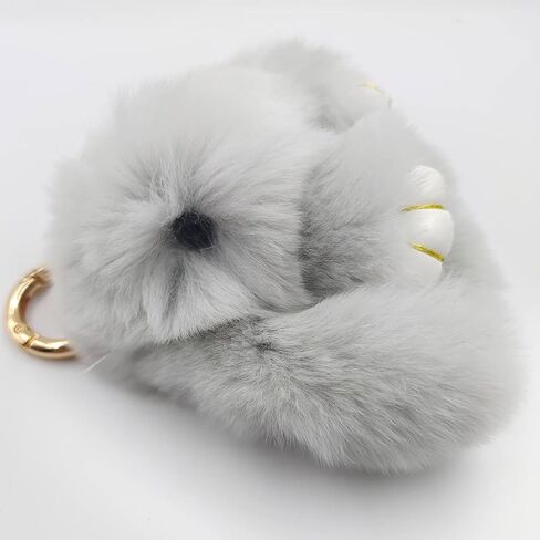jtkdxqs Mini Bunny Keychain Artificial Rabbit Fur Plush Fluffy Key Ring Car charm for Women Girls in Saudi Arabia