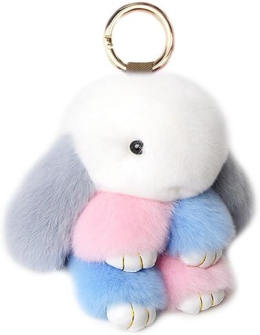 jtkdxqs Mini Bunny Keychain Artificial Rabbit Fur Plush Fluffy Key Ring Car charm for Women Girls in Saudi Arabia