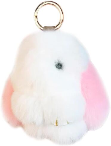 jtkdxqs Mini Bunny Keychain Artificial Rabbit Fur Plush Fluffy Key Ring Car charm for Women Girls in Saudi Arabia