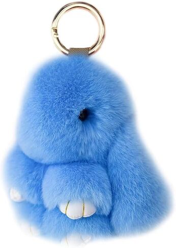jtkdxqs Mini Bunny Keychain Artificial Rabbit Fur Plush Fluffy Key Ring Car charm for Women Girls in Saudi Arabia