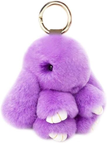 jtkdxqs Mini Bunny Keychain Artificial Rabbit Fur Plush Fluffy Key Ring Car charm for Women Girls in Saudi Arabia