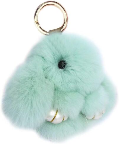 jtkdxqs Mini Bunny Keychain Artificial Rabbit Fur Plush Fluffy Key Ring Car charm for Women Girls in Saudi Arabia