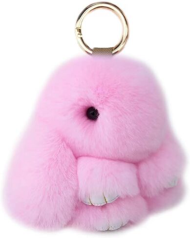 jtkdxqs Mini Bunny Keychain Artificial Rabbit Fur Plush Fluffy Key Ring Car charm for Women Girls in Saudi Arabia