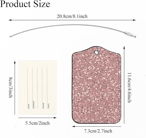 EKOBLA 1 قطعة علامة الأمتعة روز الذهب الترتر الوردي التألق لامعة نمط اسم بطاقة الهوية علامات الأمتعة مع غطاء الخصوصية الفولاذ المقاوم للصدأ للنساء الرجال in Kuwait