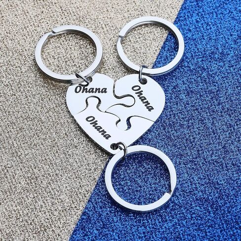 مجموعة سلسلة مفاتيح لغز FOTAP Ohana 3 Ohana تعني عائلة للأم والأخت BBF أفضل الأصدقاء وأفراد الأسرة هدية in Saudi Arabia