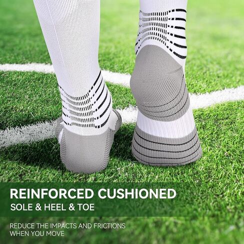 IRAMY Compressive Soccer Socks Ankle Compression Support Coolmax Wicking Anti-Slip Football Baseball Softball 1/2/3 Packs in Saudi Arabia