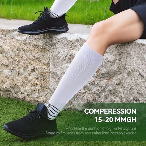 IRAMY Compressive Soccer Socks Ankle Compression Support Coolmax Wicking Anti-Slip Football Baseball Softball 1/2/3 Packs in Saudi Arabia