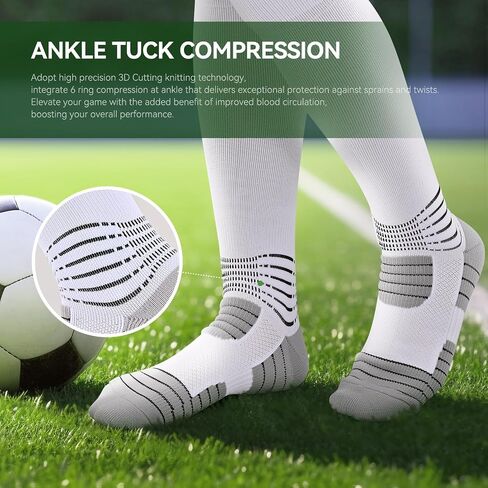 IRAMY Compressive Soccer Socks Ankle Compression Support Coolmax Wicking Anti-Slip Football Baseball Softball 1/2/3 Packs in Saudi Arabia