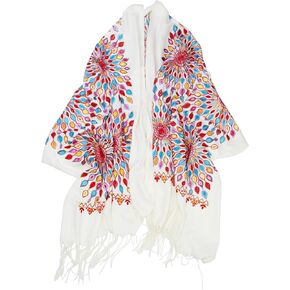 DOFOTAWN Women's Embroidered Oversize Tassel Shawl Scarf Wraps for Women Christmas Gifts in Kuwait