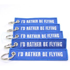 Rotary13B1 I'D RATHER BE FLYING - Key Chains Tags Blue/White - 5pcs in Kuwait