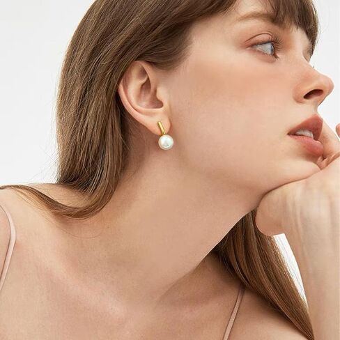 HAISWET الحد الأدنى كليب على الأقراط للفتيات النساء أنيقة مقلد بيرل انخفاض الأقراط غير ثقب كليب in Kuwait