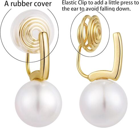 HAISWET الحد الأدنى كليب على الأقراط للفتيات النساء أنيقة مقلد بيرل انخفاض الأقراط غير ثقب كليب in Kuwait