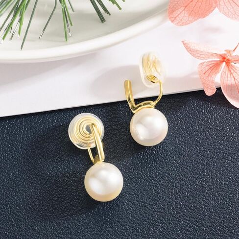 HAISWET الحد الأدنى كليب على الأقراط للفتيات النساء أنيقة مقلد بيرل انخفاض الأقراط غير ثقب كليب in Kuwait