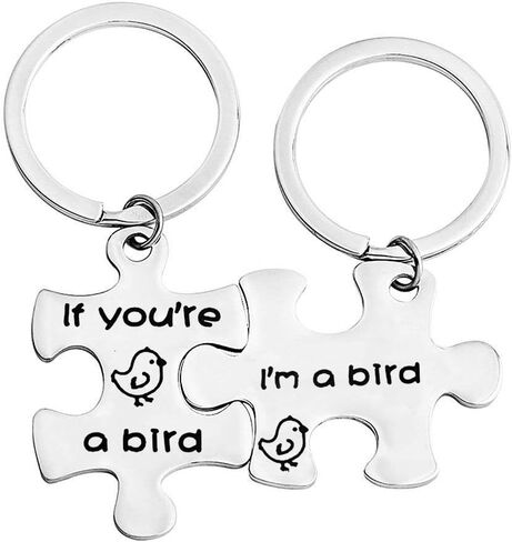 SEIRAA If You're A Bird I'm A Bird Keychain The Notebook Movie Jewelry Couple Keychain GiftF-9PBI in Saudi Arabia