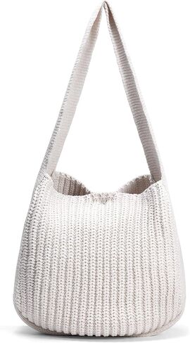 Crochet Tote Bag, Large Knit Tote Bag Aesthetic Shoulder Handbags For Women in Kuwait